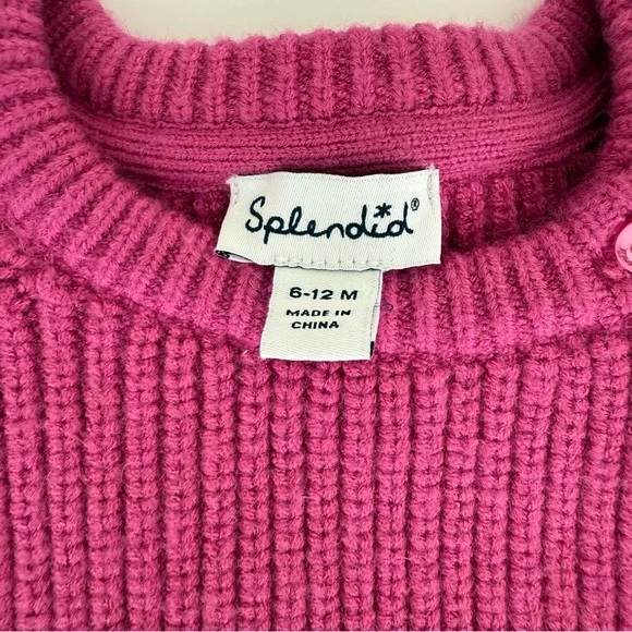 Splendid Baby Girl Pink Knit Sweater & Legging Set 6–12M Minimalist Aesthetic - Picture 4 of 6